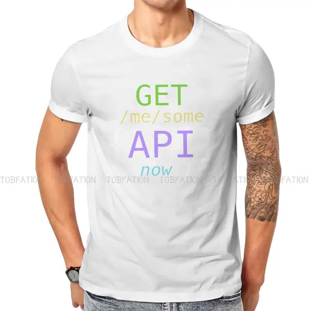 Linux Operating System Tux Penguin Men's TShirt GET Me Some APIs Now Distinctive Polyester T Shirt Original Streetwear Hipster. 