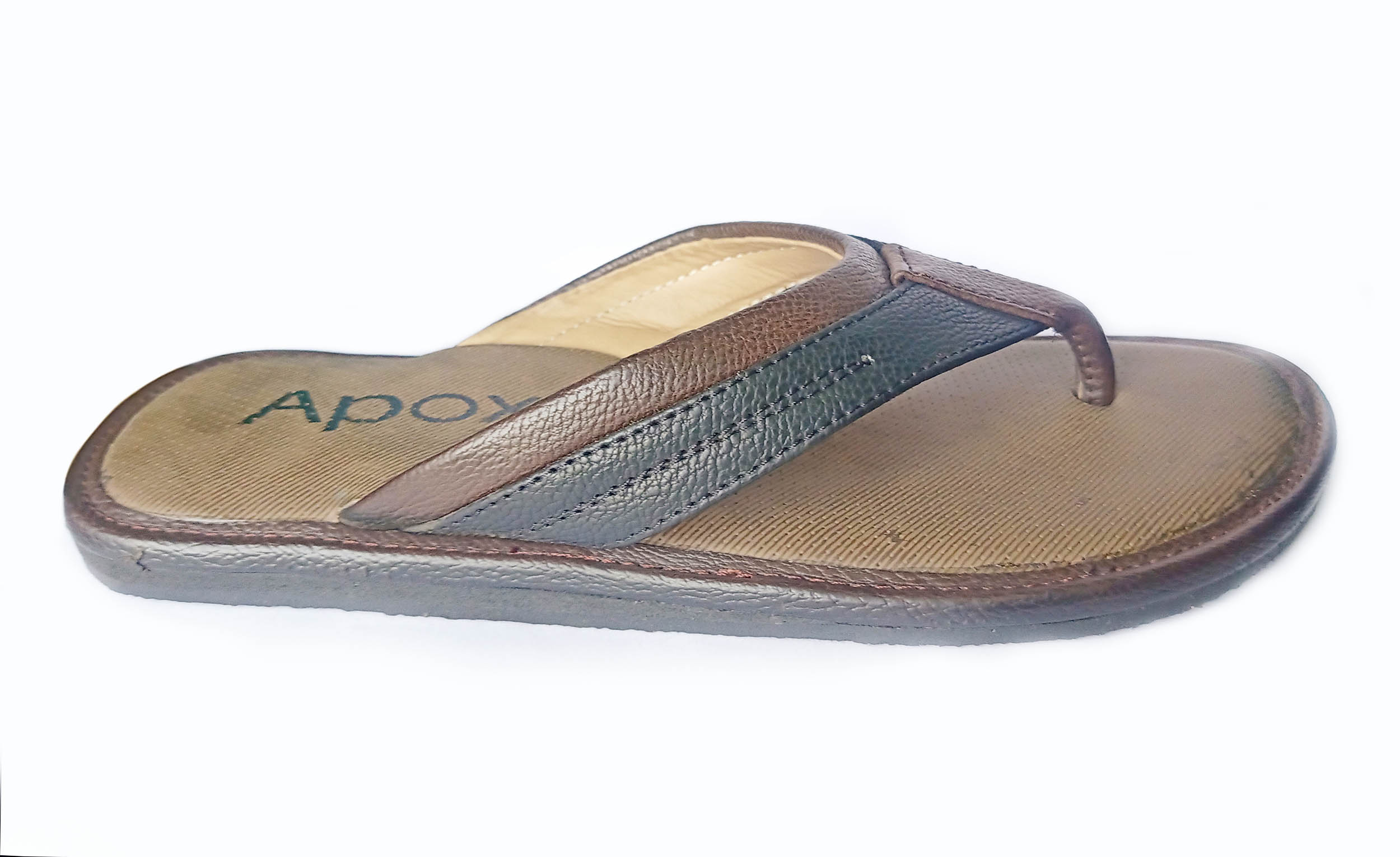 Fashionable Leather Sandal for Men (Chocolate). 