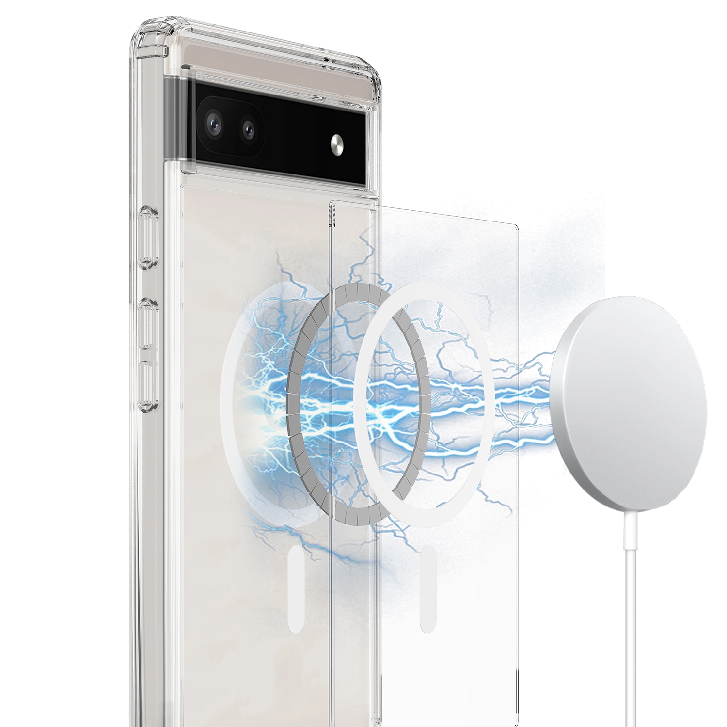MagSafe Clear Acrylic PC Hybrid TPU Phone Case For Google Pixel 8 Pro/Google Pixel 7/Google Pixel 7a/Google Pixel 6a/Google Pixel 7 Pro/Google Pixel 8. 