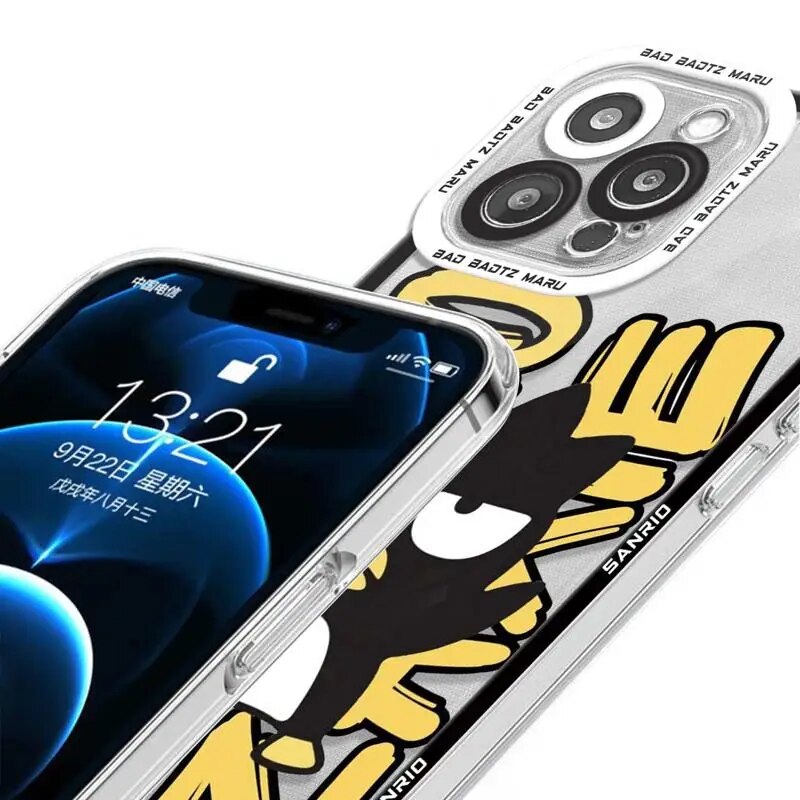 Bad Badtz Maru For iPhone 14 11 12 13 Pro Max XS XR X 7 8 6 6S Plus Silicone Clear Cover Print Frame Funda. 