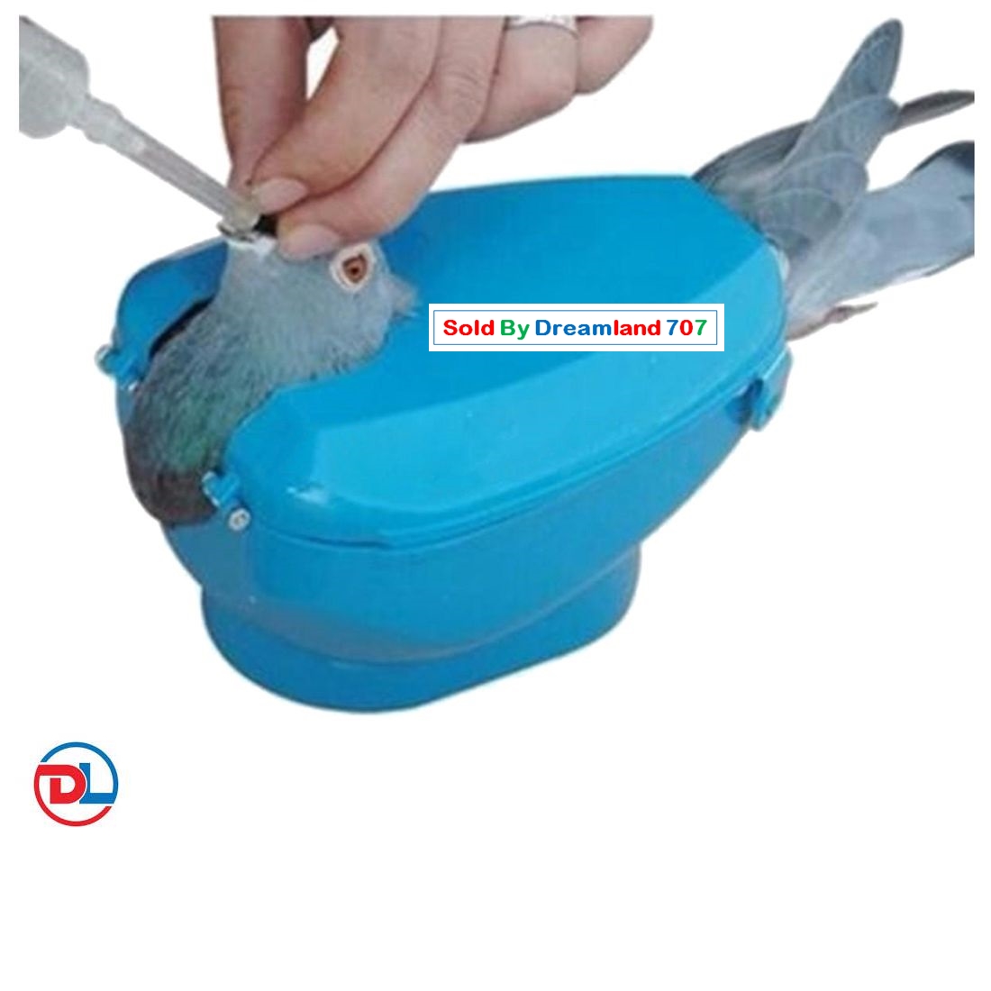 Pigeon Holder Easy Bird Fixed Frame Rack Medicine Feeder Box - Blue, 15 x 12 x 10cm