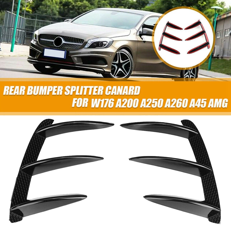 Car Rear Bumper Lip Spoiler Canards for Mercedes Benz W176 A200 A250 A45 AMG