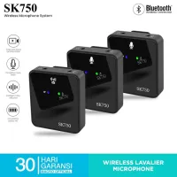 SK750 Wireless Lavalier Dual or Single Microphone Transmitter Receiver for  Phone DSLR Camera Smartphone 2.4GHz Wireless Mic Recording for Vlog