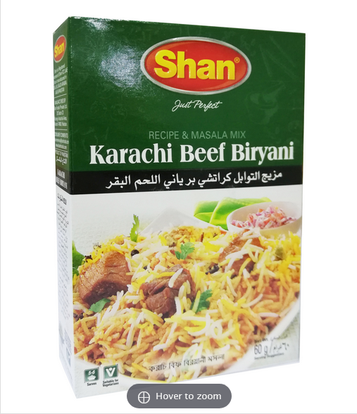 Shan Karachi Beef Biryani 60 gm*2pcs=120g(Pakistan)