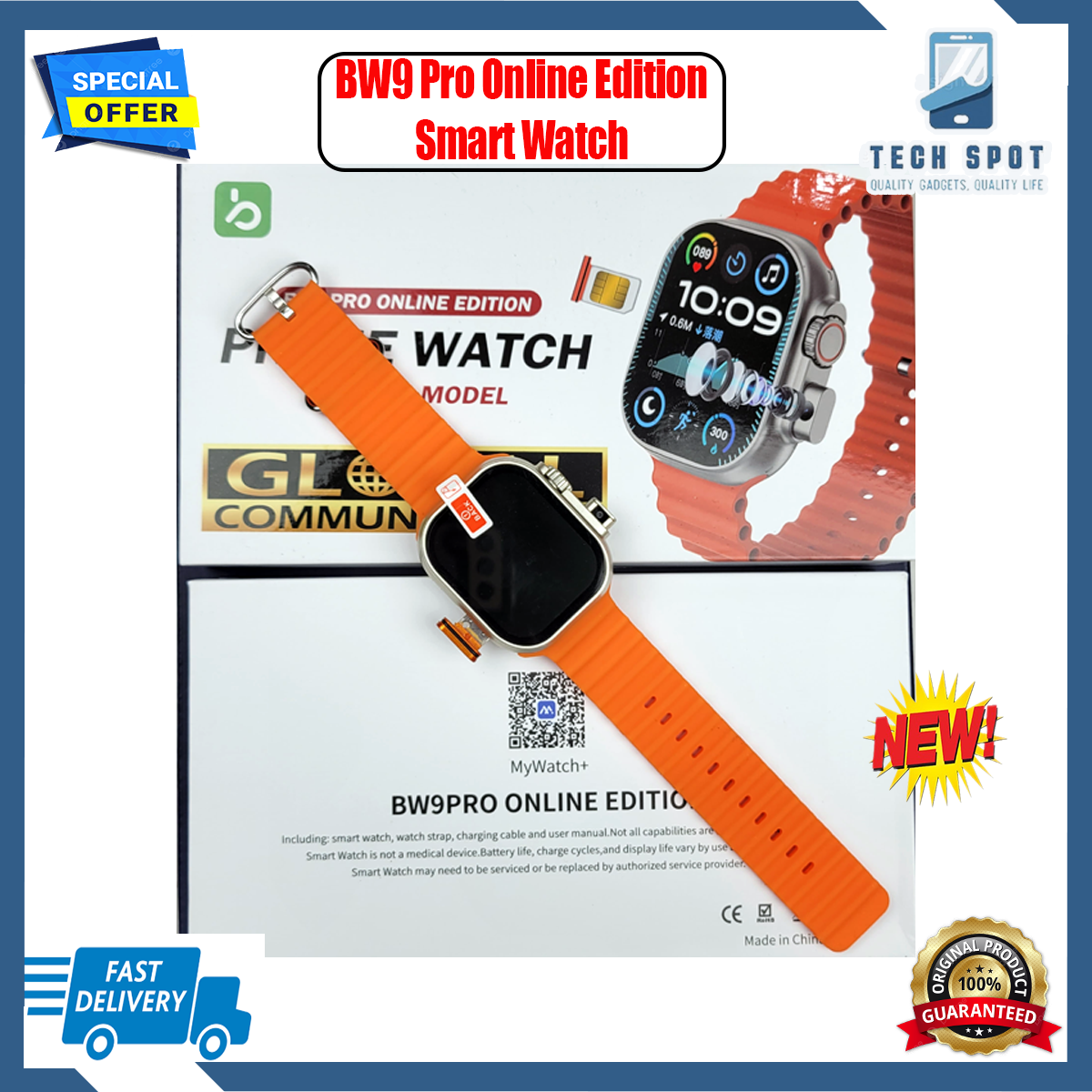 2024 Sim Insert BW9-SIM Card Smartwatch / Smart Barry SM401 +camera + Smart watch ultra 2.2 inch HD Display Smart watch Carbon Free pair strap  Ultra max smart watch HD 2.2 inch full touch screen with set strap and wireless charger for men's and boy's