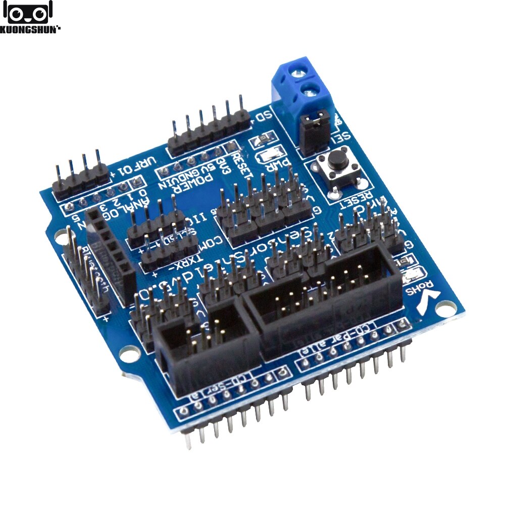 【happy one】Shield V5.0 sensor expansion board UNO R3 V5 Arduino electronic building blocks of robot parts. 