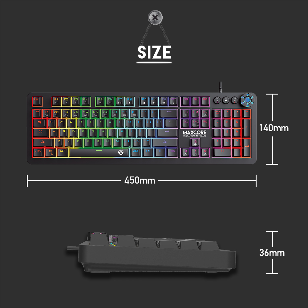 Fantech MK852 Max Core RGB Mechanical Switch Gaming Keyboard- 104 Keys. 