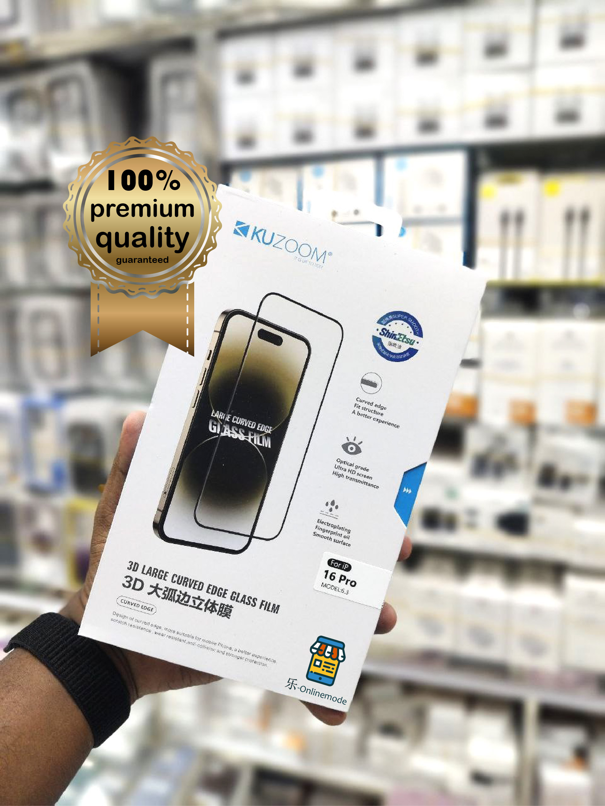KUZOOM Screen Protector For iPhone 16/16 Plus/16 Pro/16 Pro Max Screen Protector KUZOOM Tempered Glass For iPhone. 