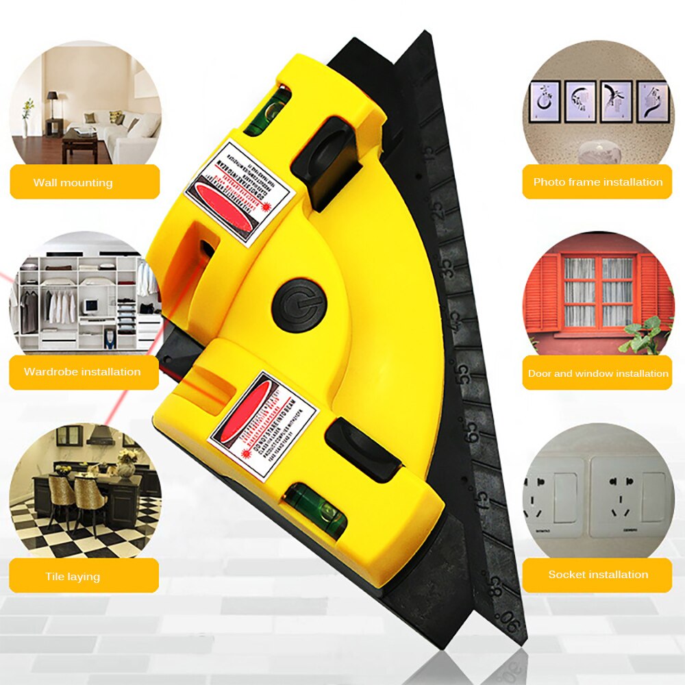 Laser level 90 degree vertical horizontal laser line projection level laser level laser measuring tool tile leveling system. 