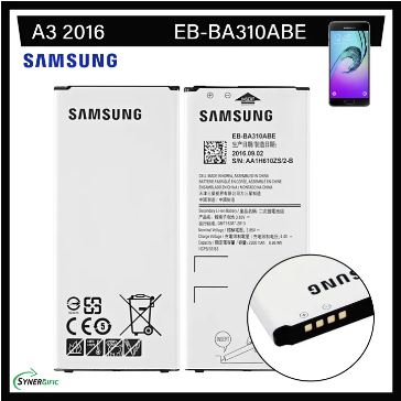 Original Battery for Samsung Galaxy A3 2016 Battery Original, Fit A310, A5310A, A310F, SM-A310F, A310M, A310Y, Model: EB-BA310ABE (2300mAh) High Quality Phone Battery, Synergific