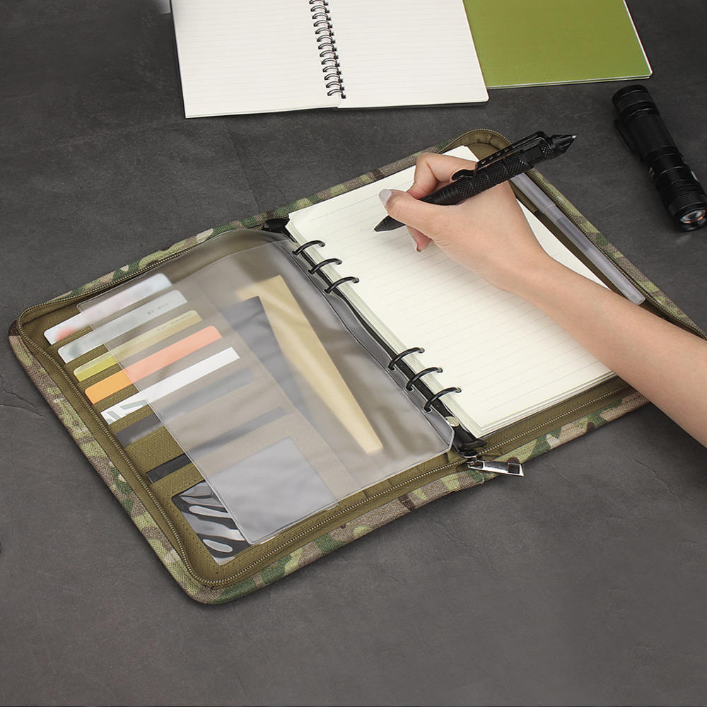 Compact Book Cover Elastic Straps Waterproof Diary Cover Lightweight Multi-Pocket Notebook Cover for Field Notes Survival Gear Hiking Accessory Personnel Adventure Journaling