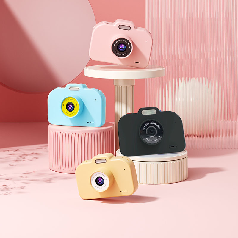 X2D Children's Toy 3C Camera Flash Mini SLR Digital Pink Blue Cartoon Animation ABS Environmentally Friendly Material Type-c