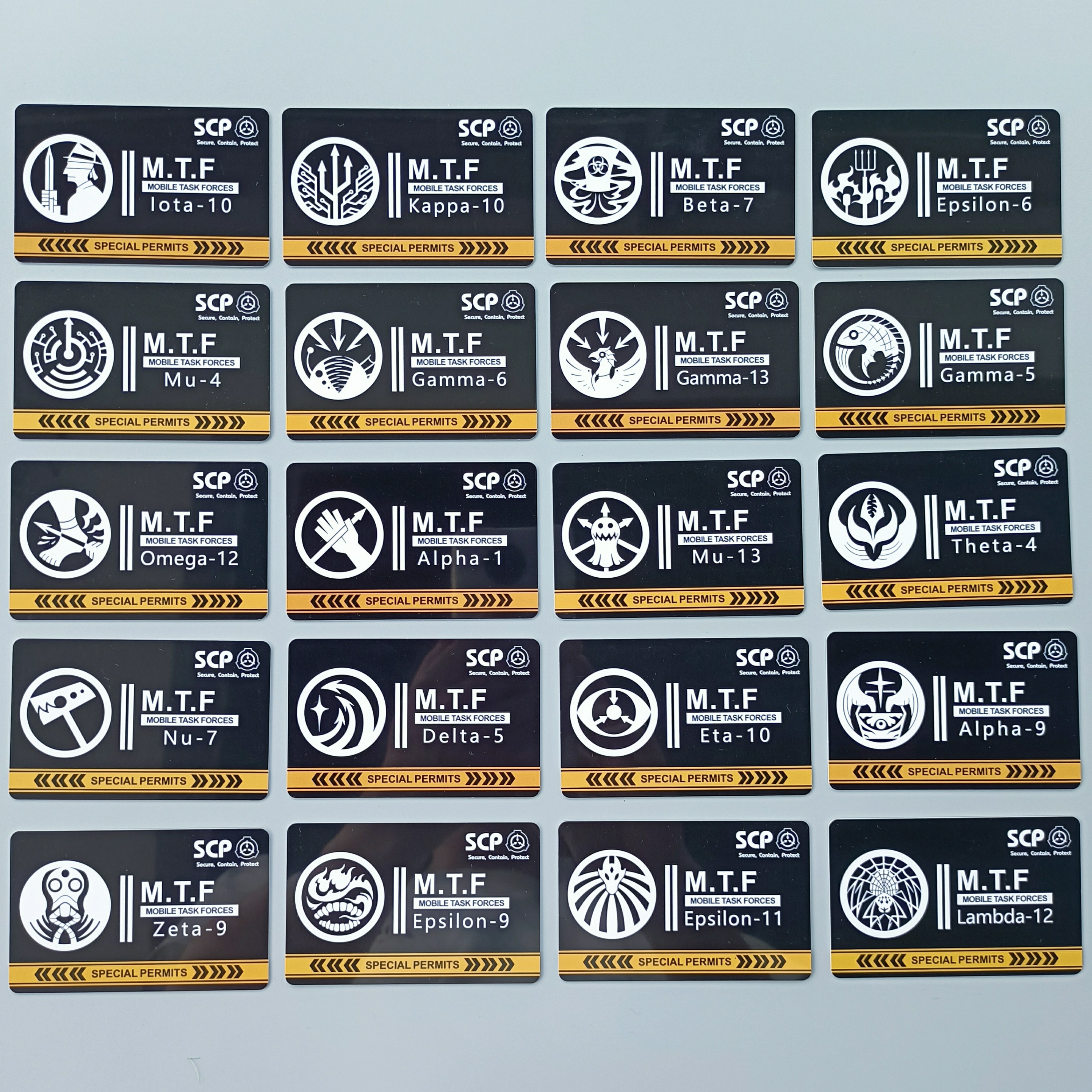 MTF Mobile Task Forces SCP Foundation Secret GUARD Cosplay Card
