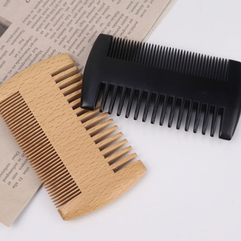 【DM bag factory Store】High-End Custom Beard Comb Wooden Mustaches Comb Big Comb Double Side Pocket Comb. 