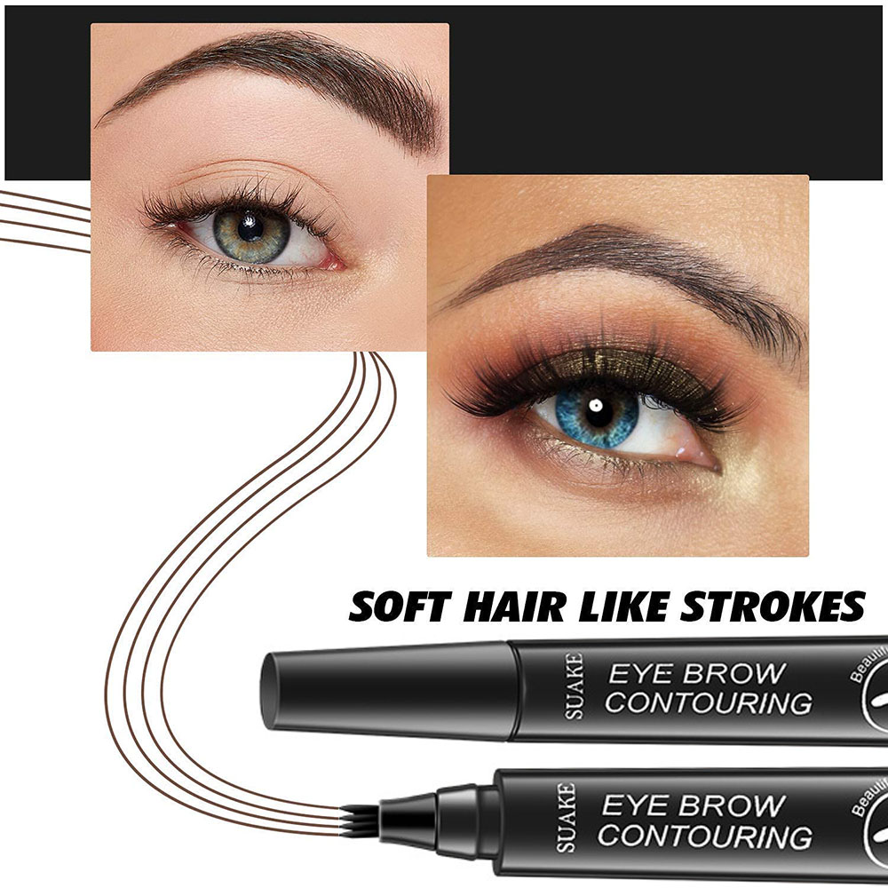 Everyday Low Price! Eyebrow Pen - Waterproof 4-Fork Tip Eyebrow Tattoo Pencil for Long-Lasting, Professional Results! Fine Sketch Liquid Eye Brow Pencil Delivers Natural-Looking, Defined Brows with Easy Application. Ideal for Both Beginners & Experts in E. 