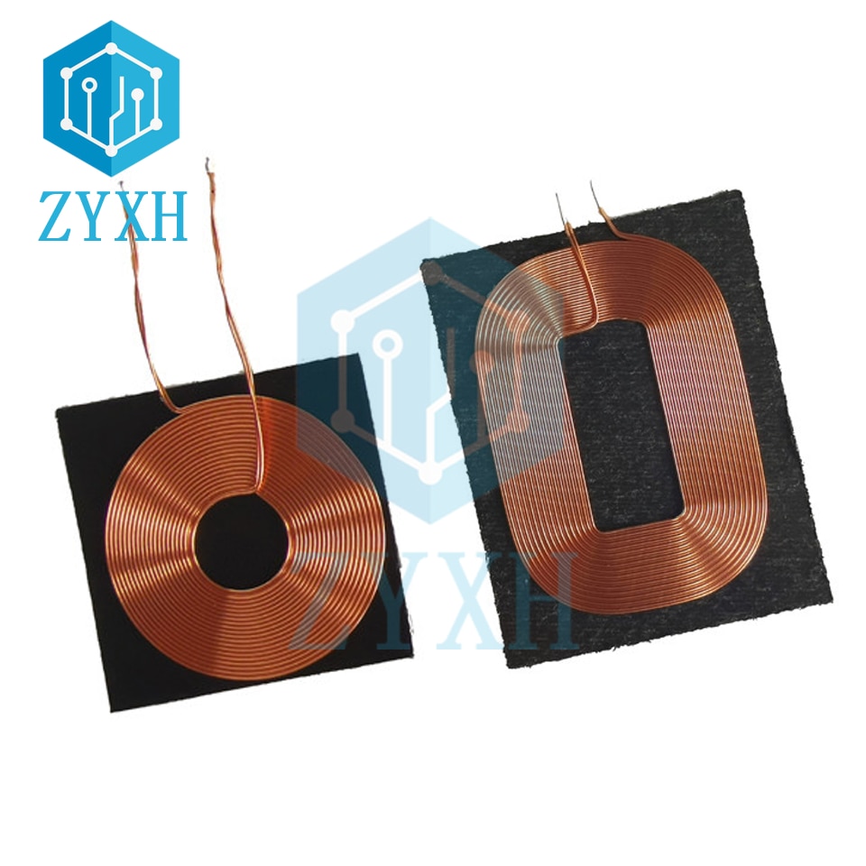 Qi Standard Wireless Charger Receiver Coil Copper P.C.BA Circuit Coil Square Round Shape Universal Charging Receiver Coil DIY Kit. 