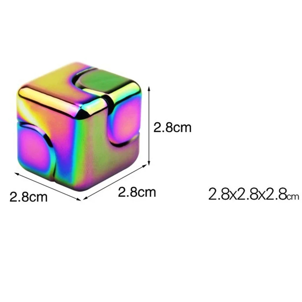 Square Decompression Spinning Top Dice Cube Anti-Anxiety Fingertip Toys Hand Fidget Spinner Vent Toys Flipo Flip For Children. 