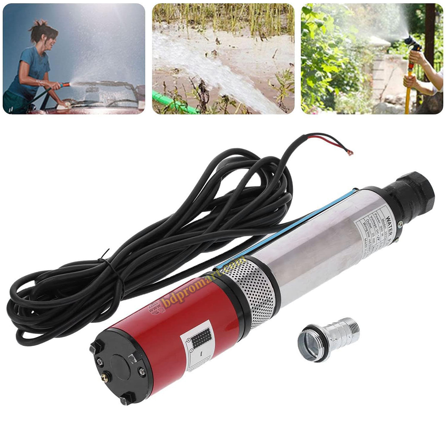 Solar Water Pump, Deep Well Submersible Pump Large High Lift Multi Stage Floating Rotation with Thickened Barrel - Borewell Compressor Pumps. 