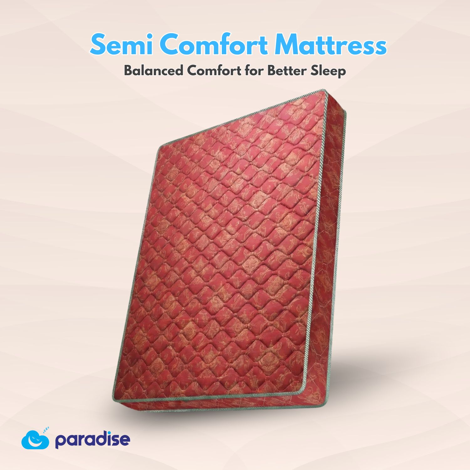 Paradise Soft Comfort Semi Orthopedic Mattress | Medium Firm Feel for Balanced Comfort | 4 Inch Bed Mattress