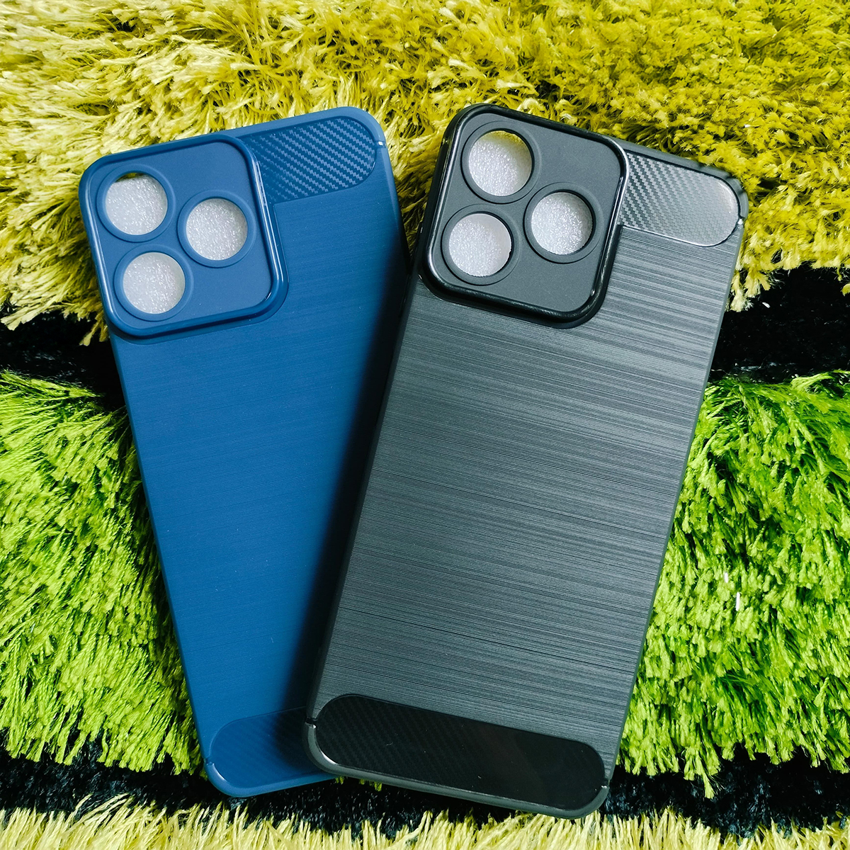 ZTE Blade V50 Premium Silicone Soft Case with Carbon Fiber Texture and Camera Bump Protector
