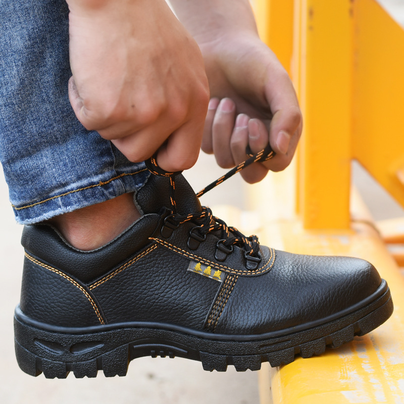 Spot supply: labor protection shoes with tongue, men's breathable tongue work shoes, old protection shoes, anti-smashing, anti-puncture wholesale. 