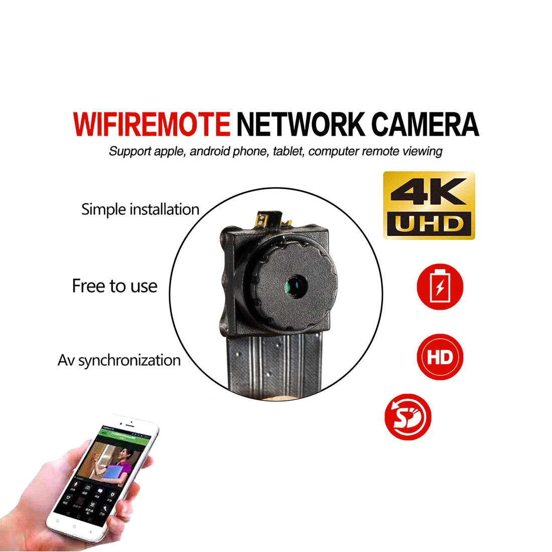 Full HD 1080P Wifi ip P2P  Module Mini DV DVR Wireless IP Surveillance Security Ribbon Camera-S06. 