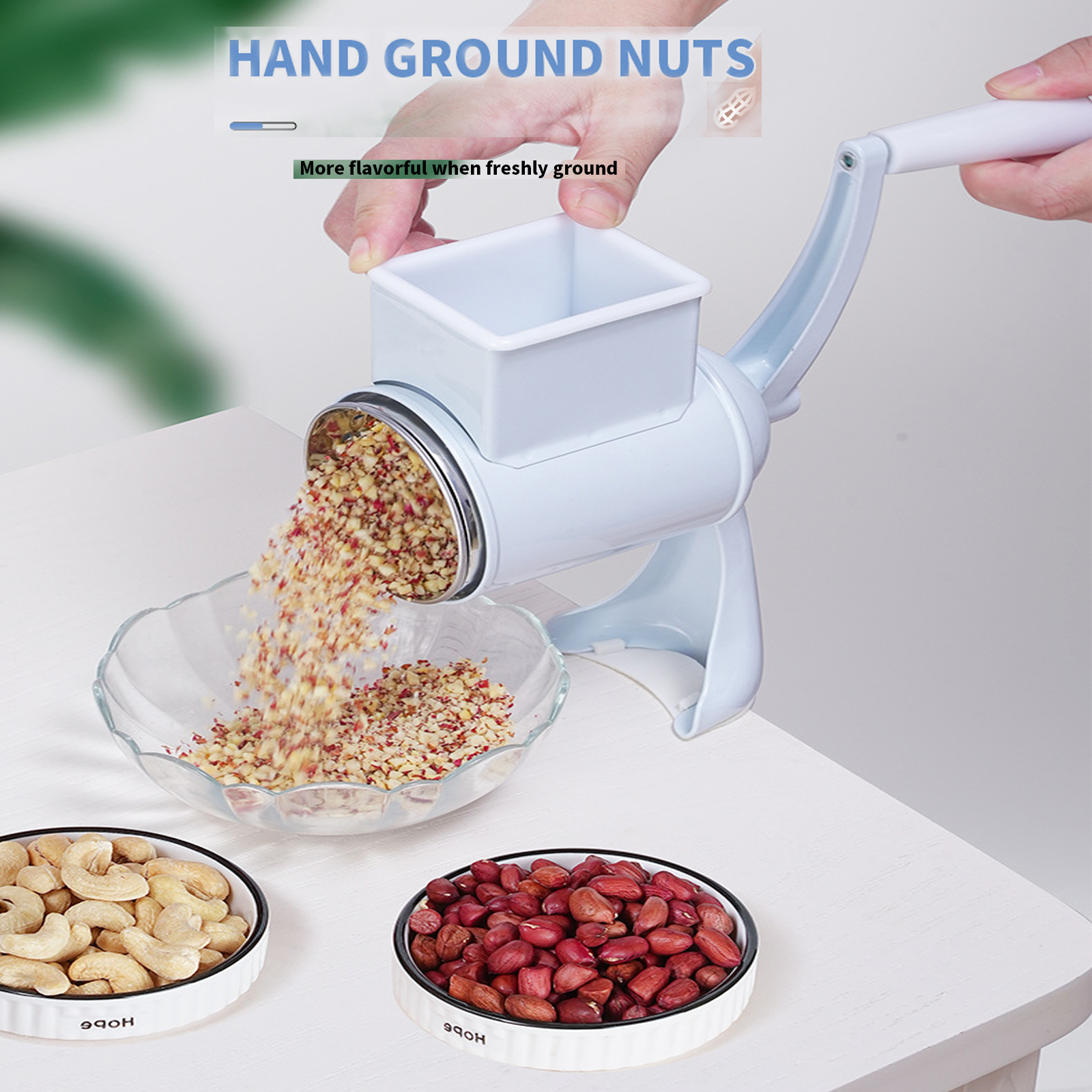 GC Nut Chopper Grinder With Hand Crank Peanut Grinding Device Nut Chopper Peanut Grinder Dried Fruit Crusher Multifunctional Manual Nut Grinder For Different Nuts Baking Kitchen. 
