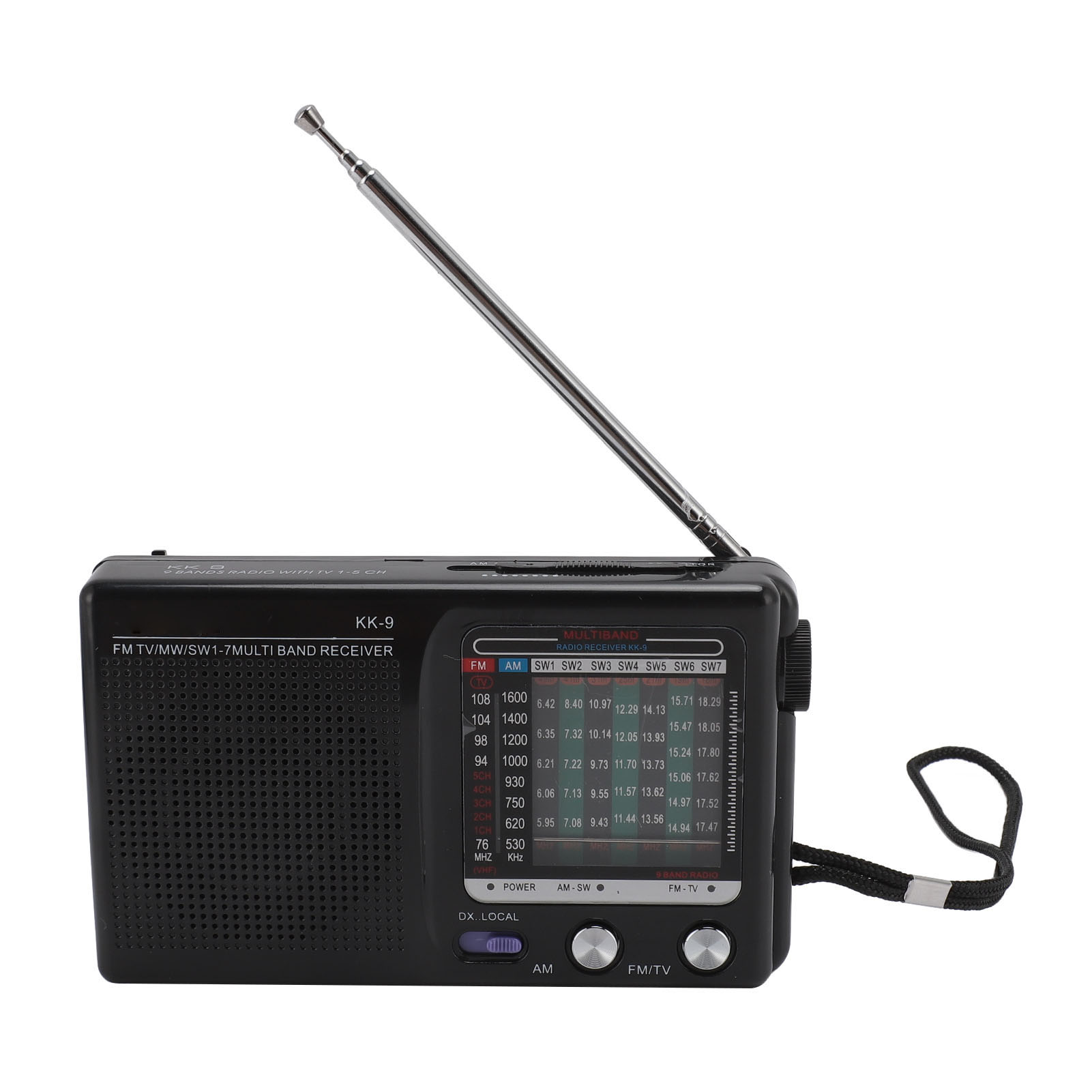 Portable Multi Band Radio FM MW SW Multifunction Built in Bluetooth Chip Portable Mini Elderly Emergency Radio with Antenna. 