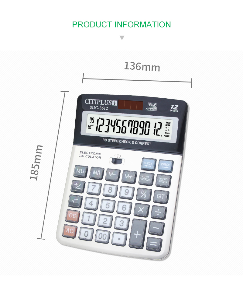 12-Digits Desktop Size Calculator - calculator. 