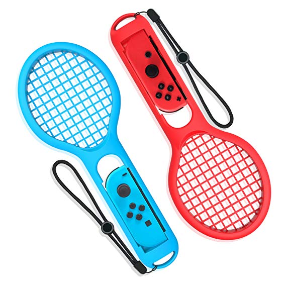 TE 2pcs Tennis Racket for Nintendo Switch Joy-Con Controller For Aces Game