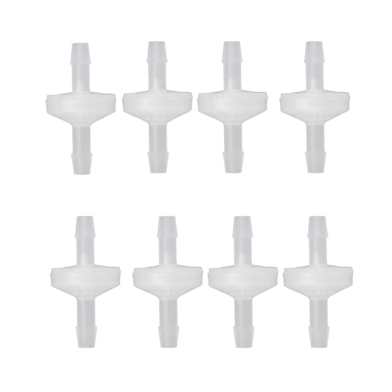 8 Pcs 1/4Inch Check Valve 6mm PVDF One Way Valve Inline Check Valve Non Return Check Valve for Fuel Gas Liquid Air. 