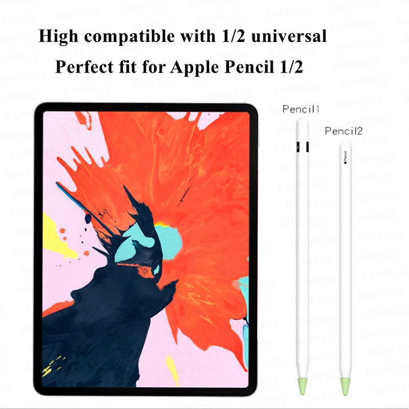 5pcs Soft Silicone Stylus Pen Tip Protector /Replacement Silicone Tip Case Nib Protective Cover /Non-slip Screen Stylus Pencil Tip Protection Cap Universal For Apple Pencil 1/2. 