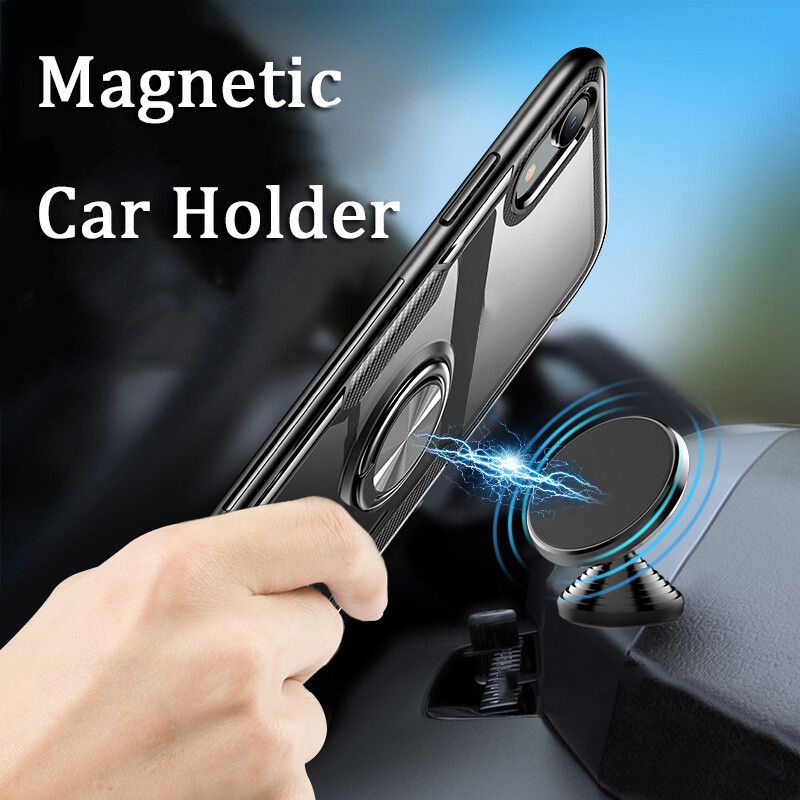 Phone Case VIVO Y02 Back Cover Hard Clear Transparent Shockproof Handphone Cases Casing hp for VIVO Y02 Cover Cases Car Magnetic Navigation Holder Ring Cover. 