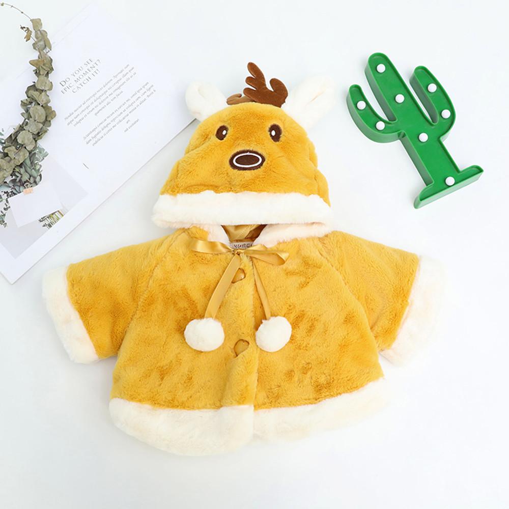 1pc Kids Children Baby Girls Christmas Costume Deer Hooded Cloak Cape Robe Coat