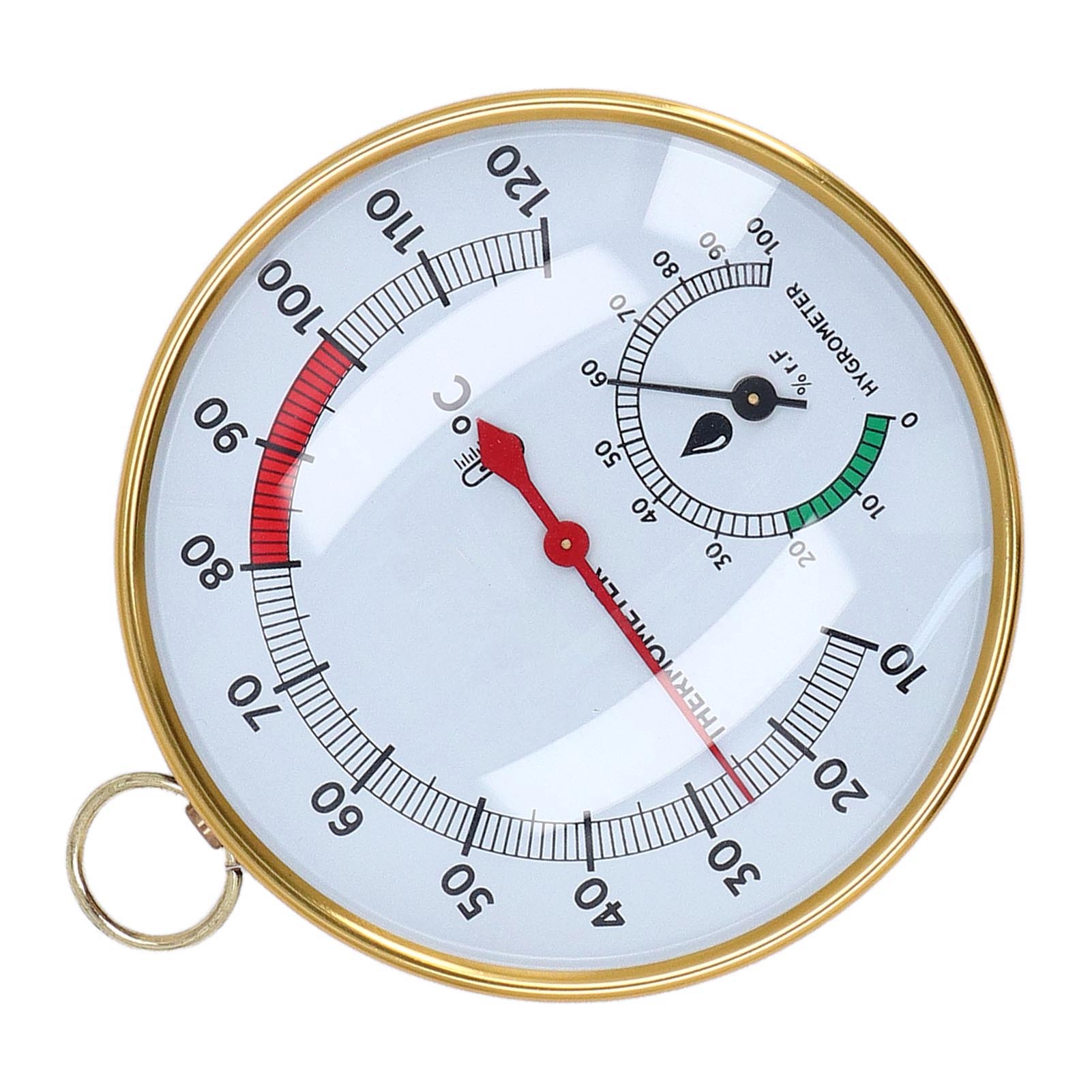 Sauna Thermometer Hygrometer Aluminum Wall Mounted Simultaneous Display 10 To 120 degrees Celsius Sauna Temperature Gauge 2 in 1 for Spa Room. 