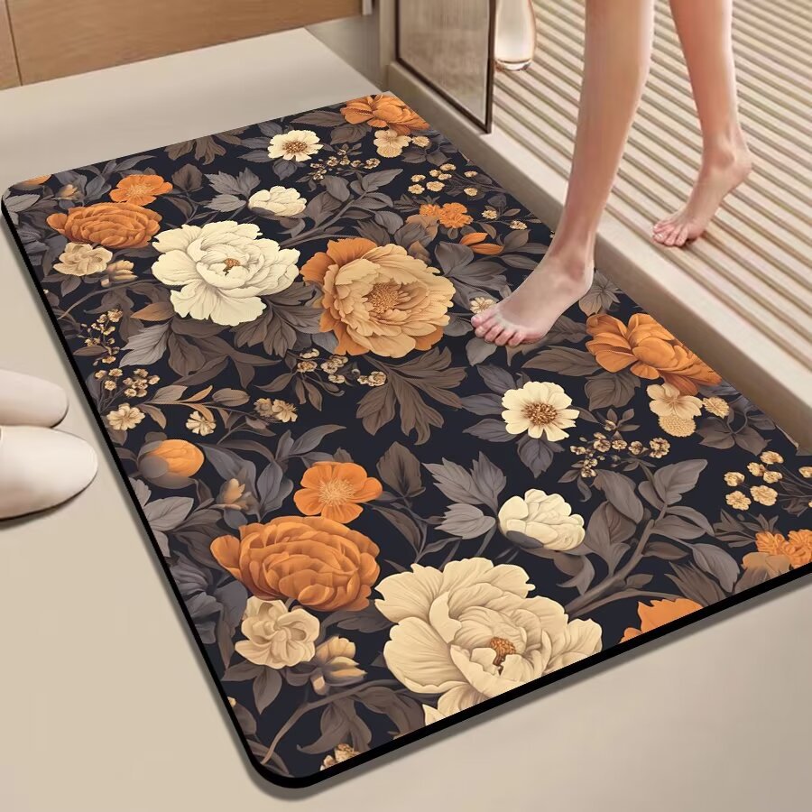 New three-dimensional lotus bathroom absorbent mat, soft cushion, foot rubbing, dirt-resistant toilet, bathtub anti-slip mat, kitchen floor mat, blanket