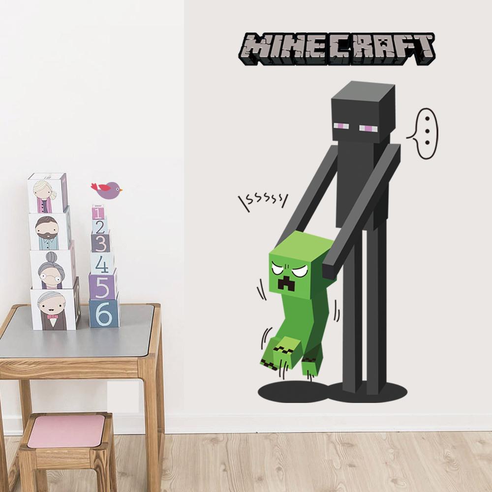 MineCraft Game 3D Enderman Catch Baby Creeper DIY Home Decal Decor Wall Mural Decoration Sticker. 