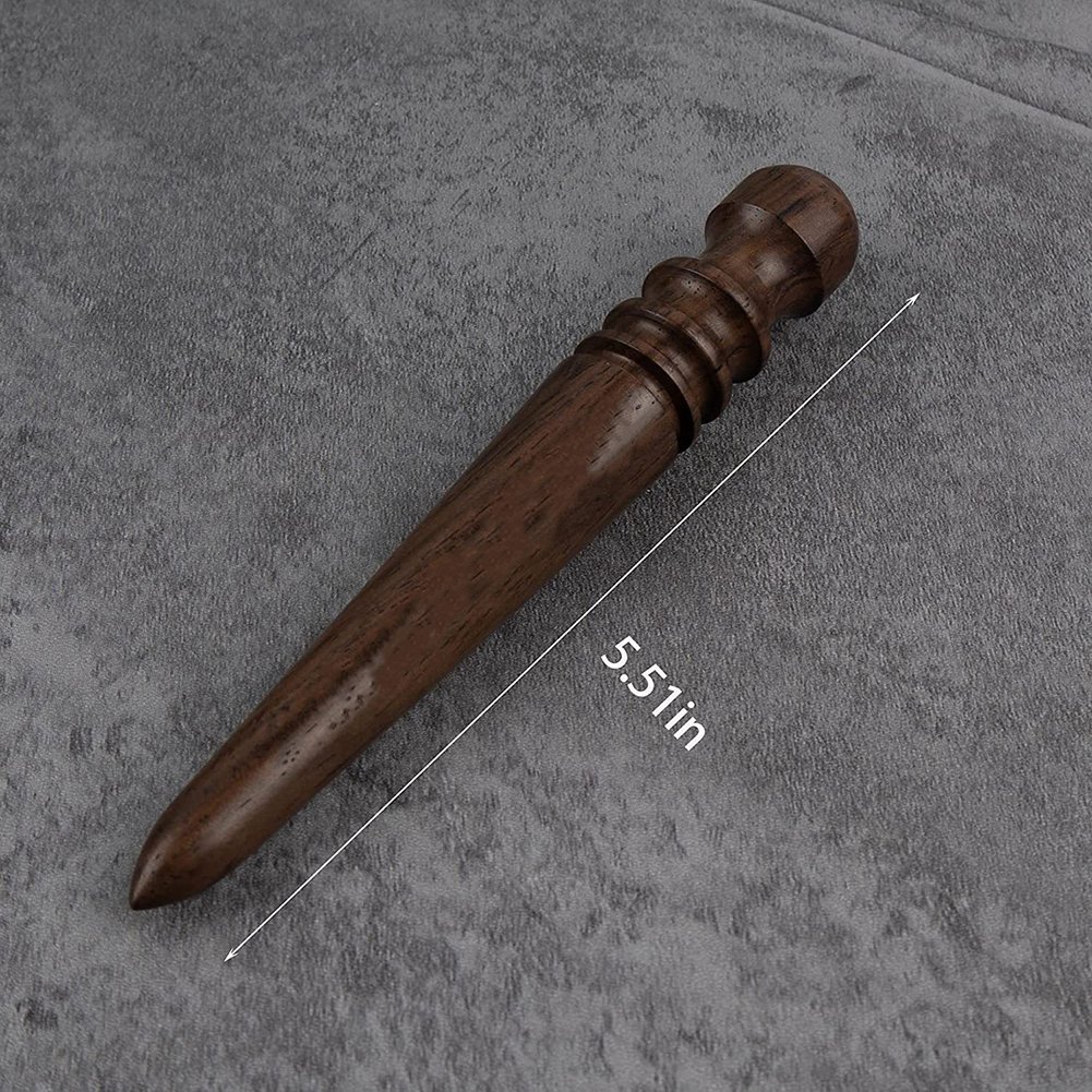 Leather Burnisher Tool Wood Leather Edge Burnisher Tapered Wooden Sticker Polished Grinding Tools with 4 Grooves