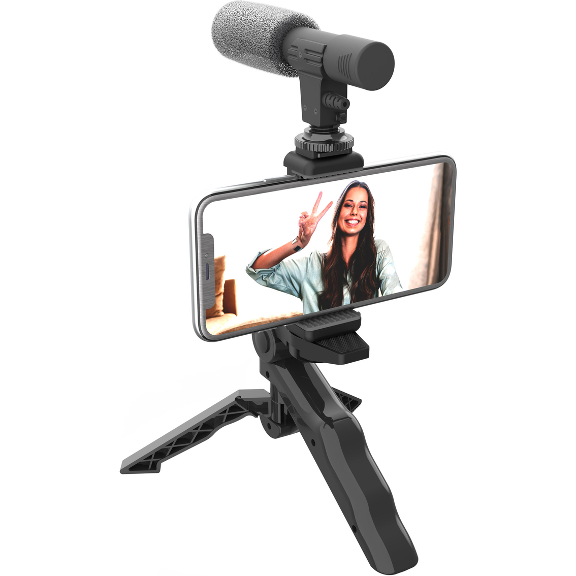 Vlogging Kit Vlogging Accessories Kit for Mobile Phone DSLR Camera Video Recording Kit with Tripod Shotgun Mic 360 LED Selfie Light for Live Streaming Short Film Making. 