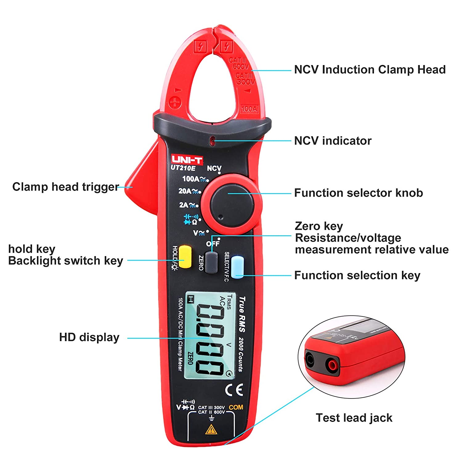UNI-T UT210E True RMS AC/DC Current Mini Clamp Meter Capacitance Tester - Kings Trading. 