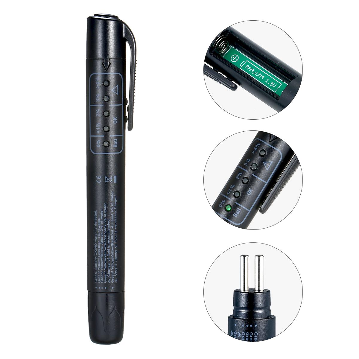 KOGEEK Brake Fluid Liquid Tester Pen Auto Brake Oil Moisture Analyzer with 5 LED Indicators for DOT3 DOT4 DOT5