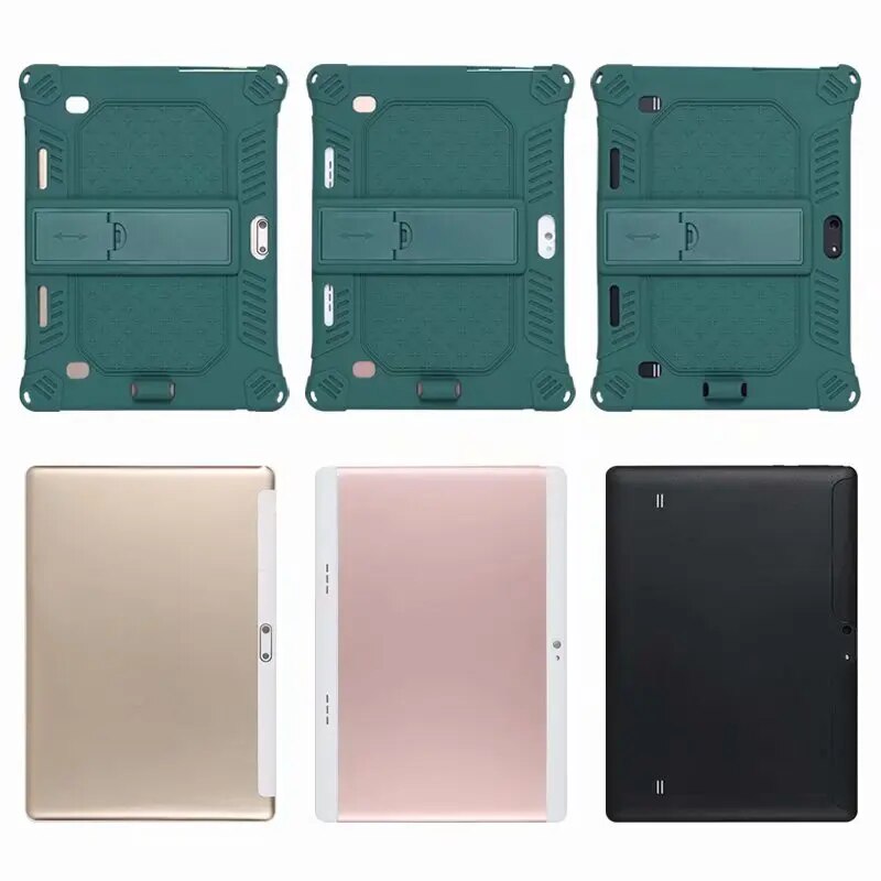 Universal Solid Soft Silicon Case for BQ Aquaris M10 Ubuntu Edition Full HD 10.1" Tablet PC Protective Skin + pen+strap. 