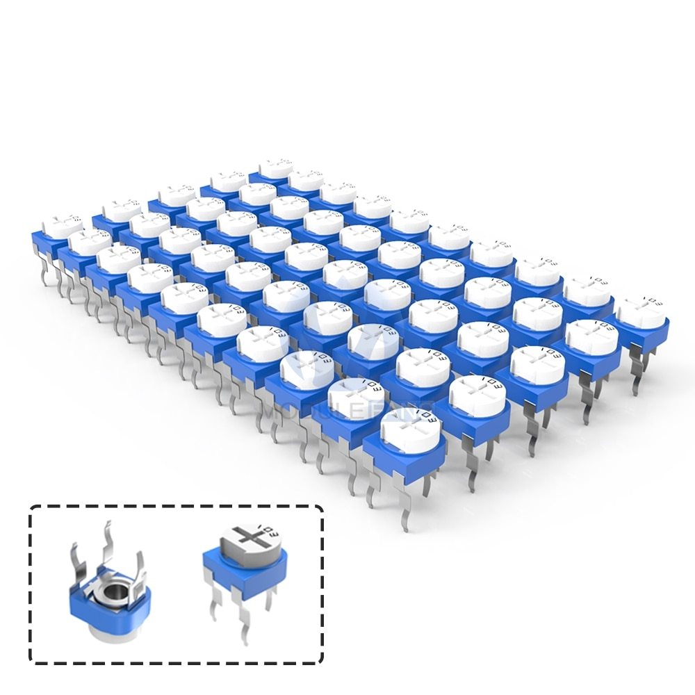 10Pcs- RM065 RM-065 VR 50K Ohm 503  Potentiometer Trimmer Trim Pot 50K Ohm 503 Trimpot Potentiometer Variable Resistor Top Adjustment Single Turn 6mm V/R Electrical Circuitry & Parts. 