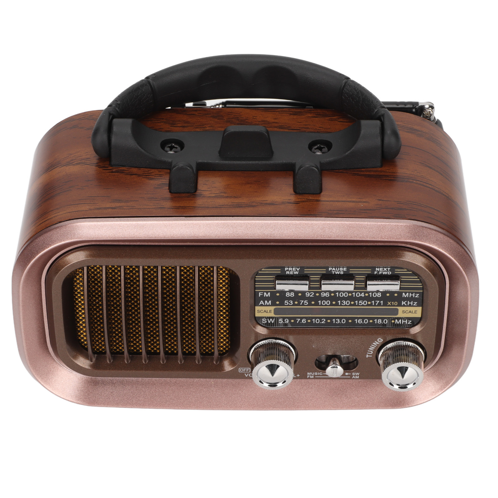 Portable Radio Speaker, 3 Bands Novel Bluetooth Radio Speaker Vintage for Outdoor. 