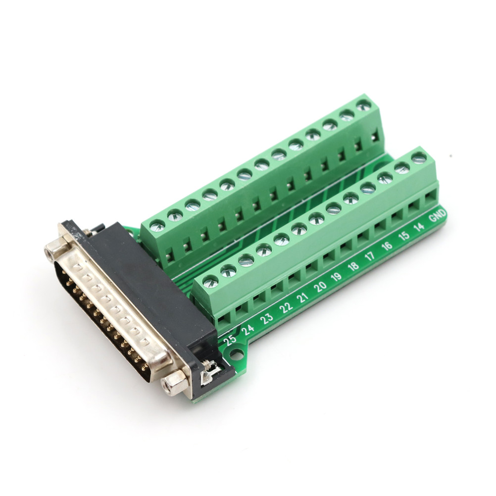 D-SUB DB25 Male 25Pin Plug Breakout Board Terminals Adapter Solderless Connector Encounter. 