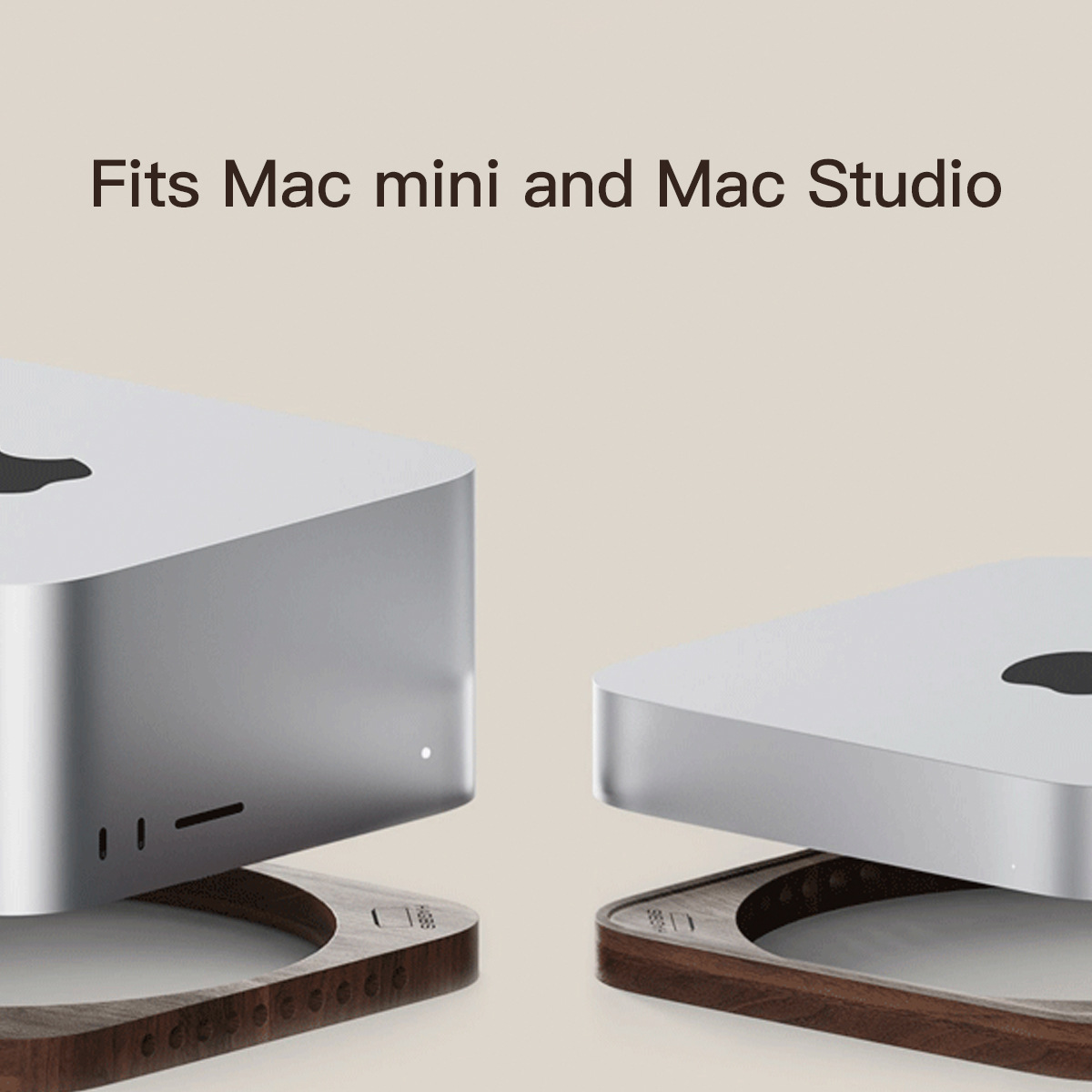 Dust Stand for MAC Mini Desk Base Cooling Stand Walnut Stand for MAC Studio. 