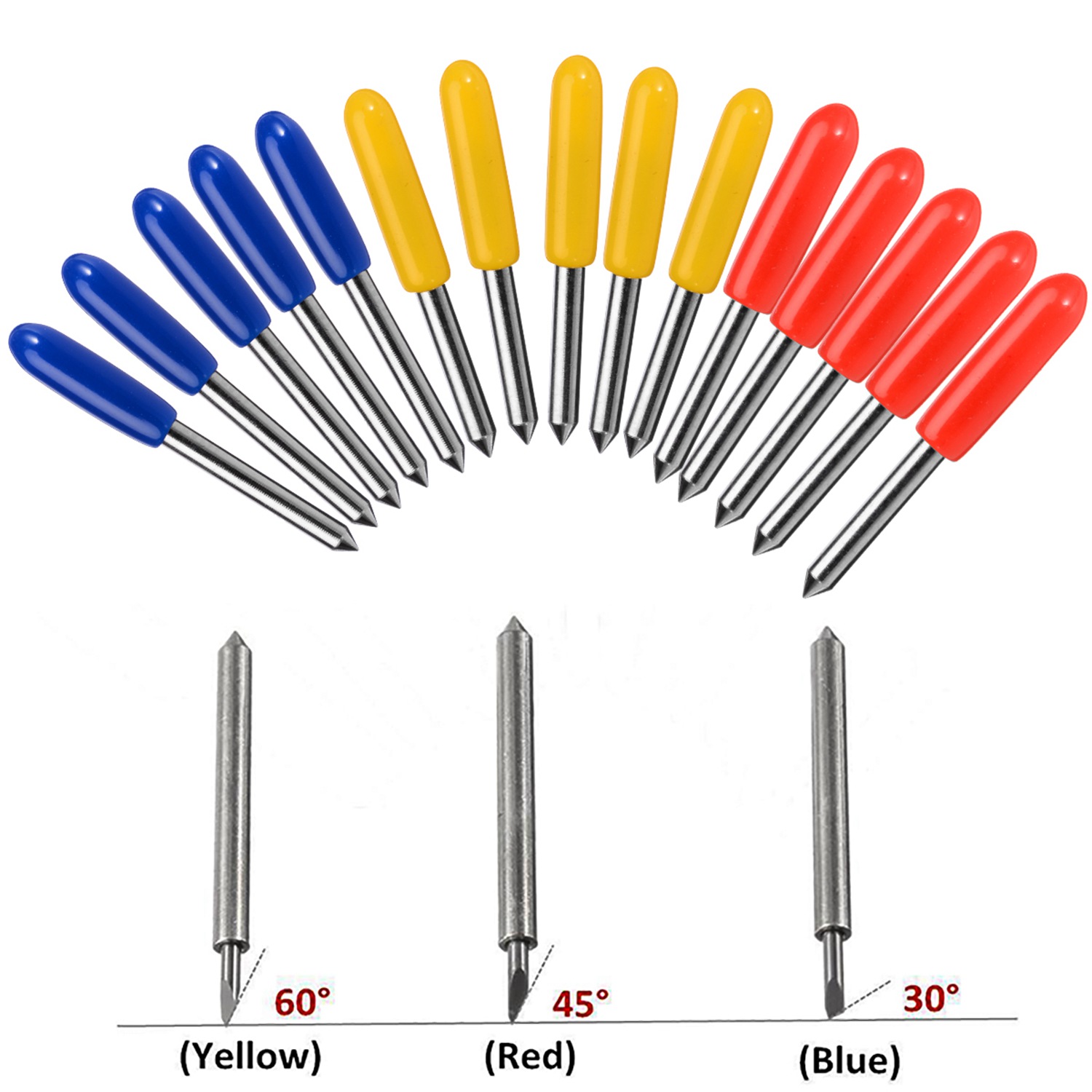 Delicate product 17Pcs/Set 30/45/60 Degree For Roland Cutting Plotter Vinyl Cutter Blade+Holder Refine Rabbit Redsail Cutter Plotter Cutting Blades. 