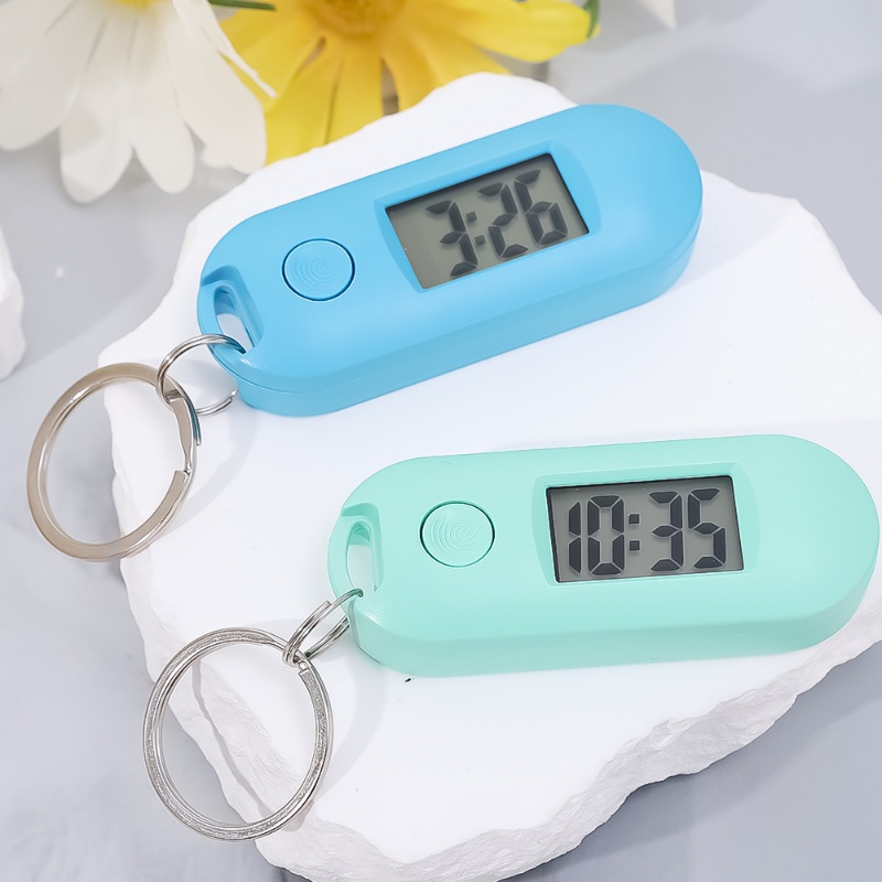 Small Lightweight Portable Practical Simple Pocket Digital Clock Luminous Silent ABS Keychain Backpack Buckle Electronic Clock Work Study Exam Supplies. 
