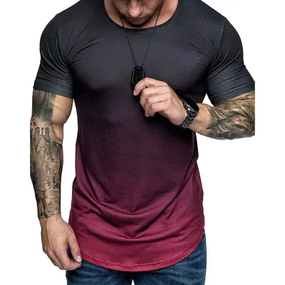 men's gradient color shirt