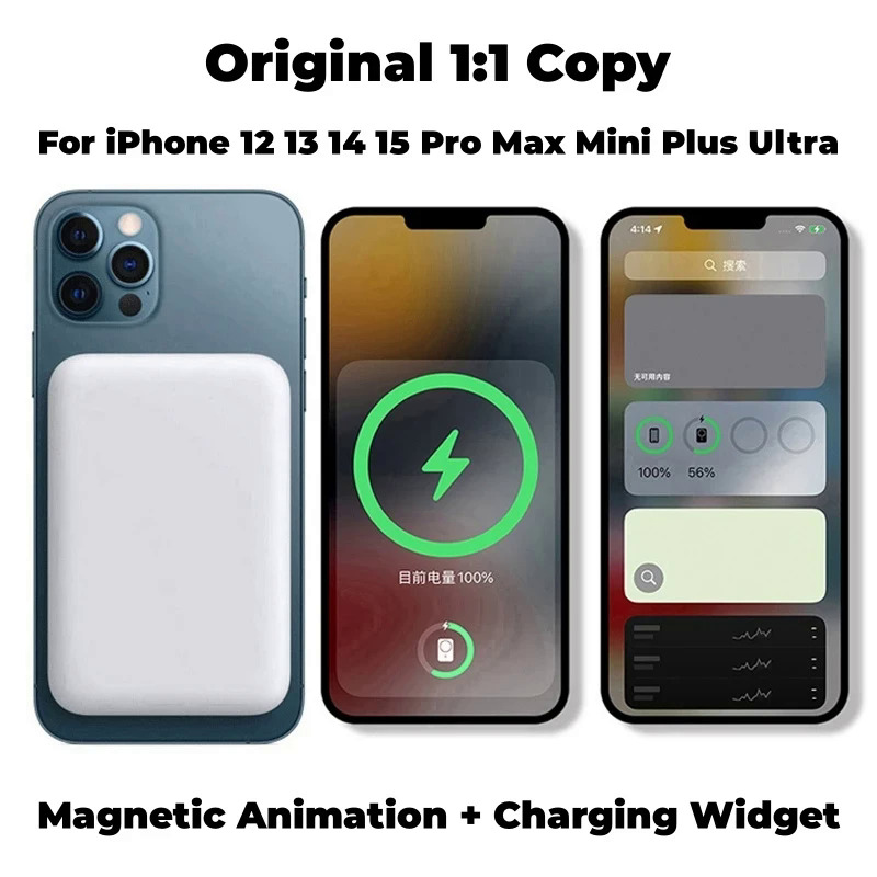 【Mascaraara】Original 1:1 Macsafe Power Bank Magnetic Wireless Powerbank External Portable Battery Pack For Apple iphone 15 14 13 12 Pro Max. 